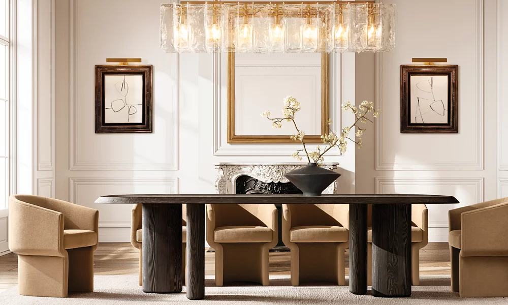 LATTICE CLEAR GLASS RECTANGULAR CHANDELIER 49