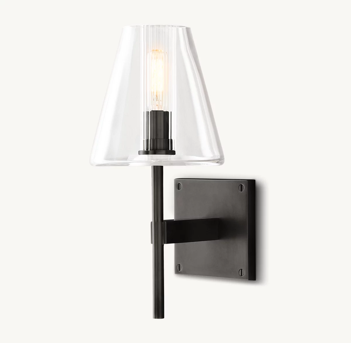 FULHAM GLASS SHADE SCONCE - Bronze