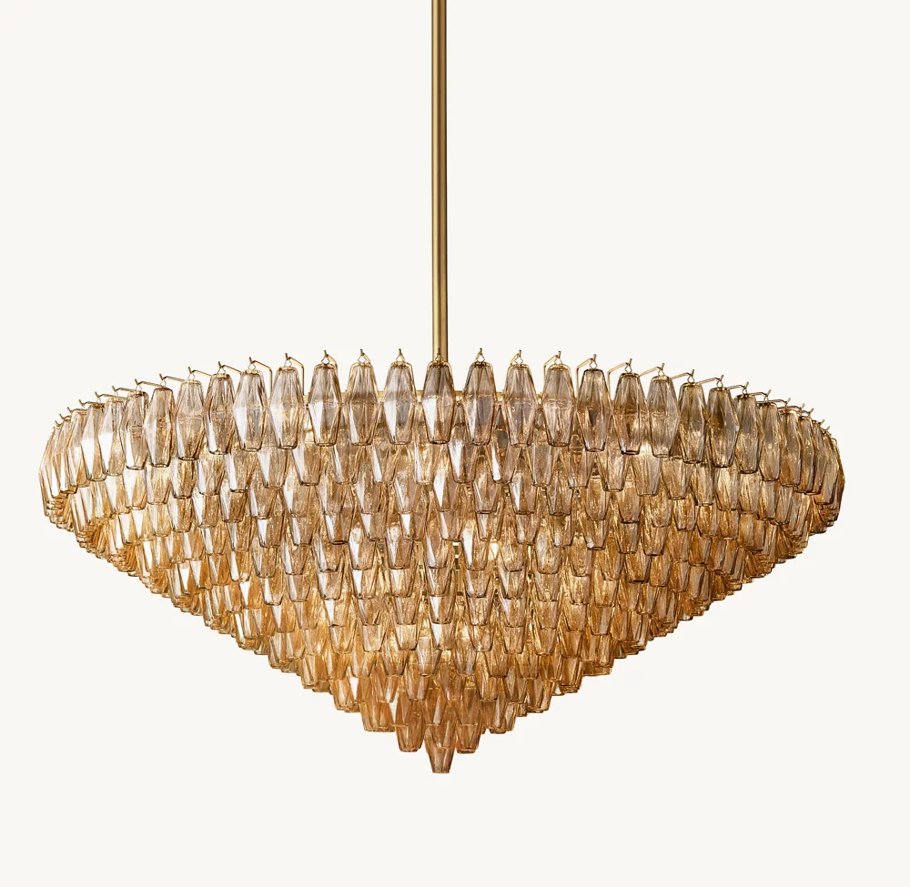 CHIARA SMOKE GLASS TIERED ROUND CHANDELIER 62