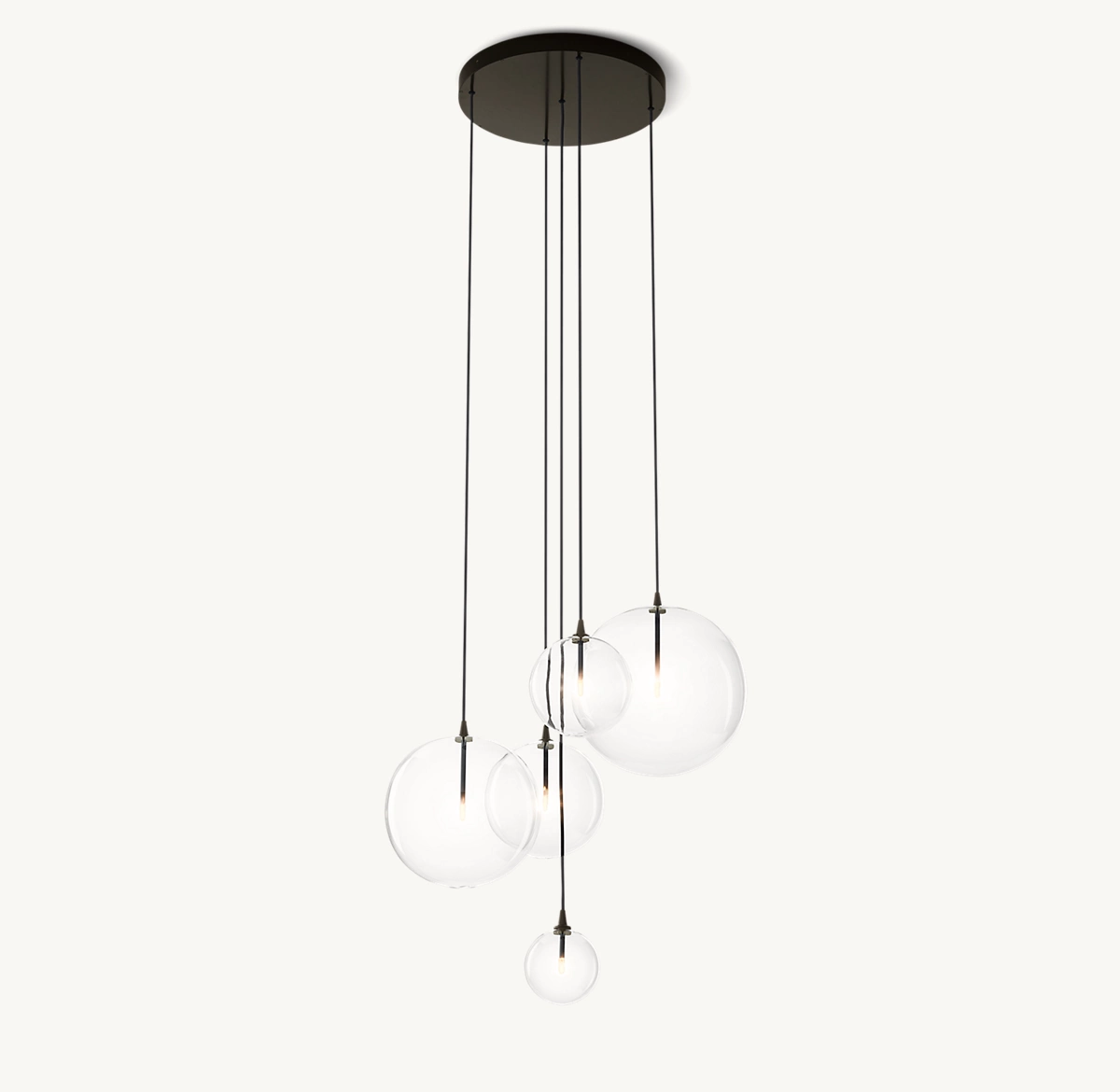 GLASS GLOBE MOBILE CLUSTER CHANDELIER 28