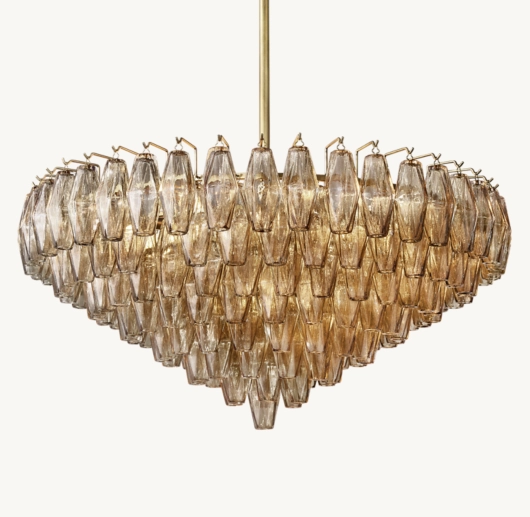 CHIARA SMOKE GLASS TIERED ROUND CHANDELIER 37