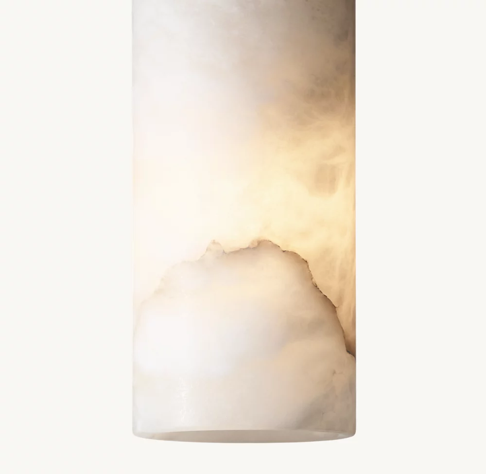 HAND-CARVED ALABASTER CYLINDER PENDANT 14