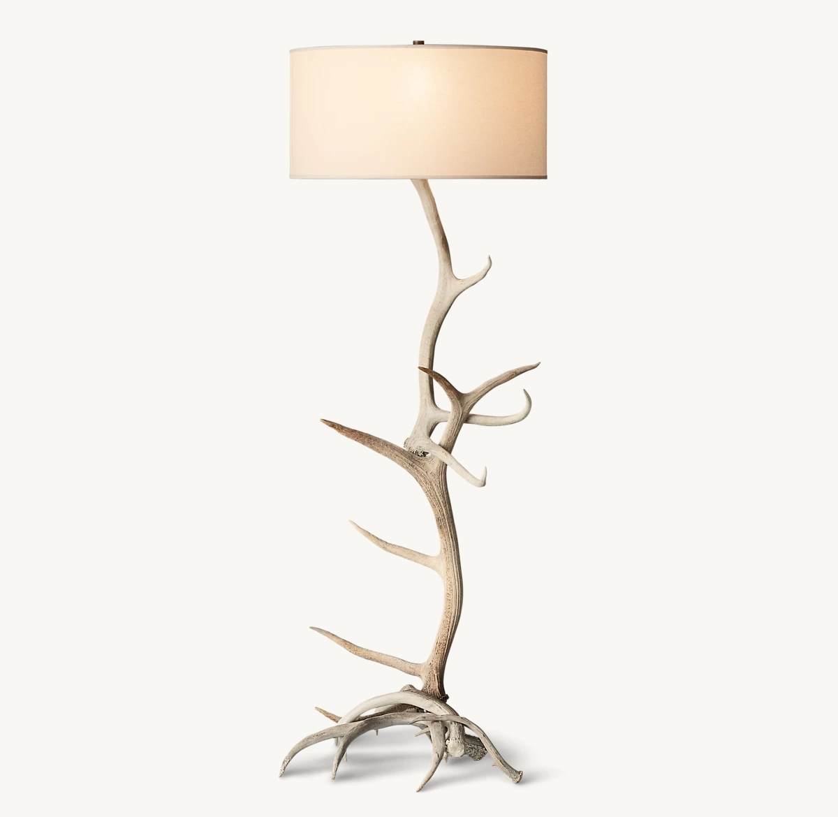 NATURAL DEER ANTLER FLOOR LAMP - Sun-bleached