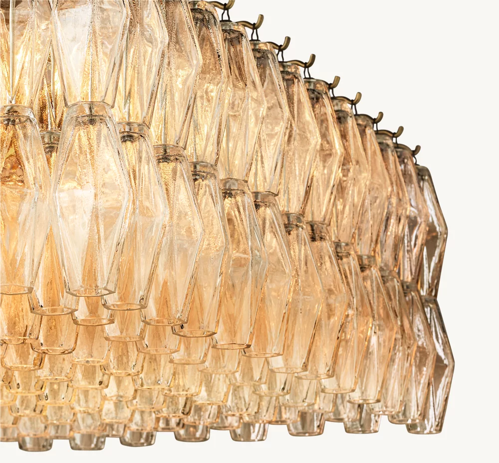 CHIARA CLEAR GLASS RECTANGULAR CHANDELIER 54