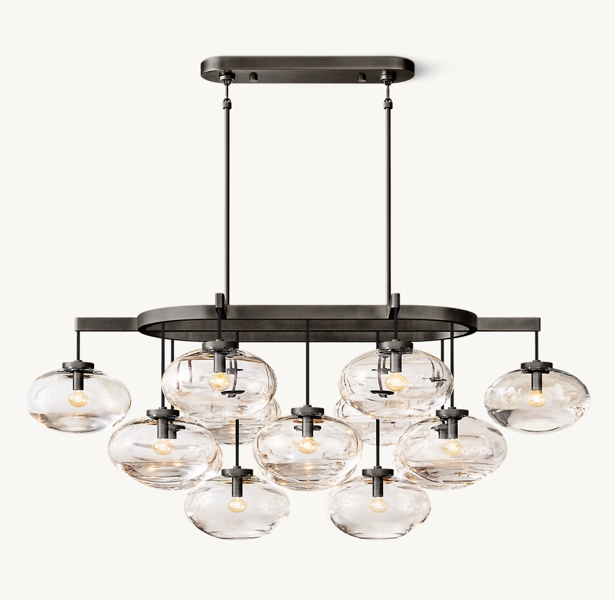 CABRETTE CLEAR GLASS LINEAR CHANDELIER 54