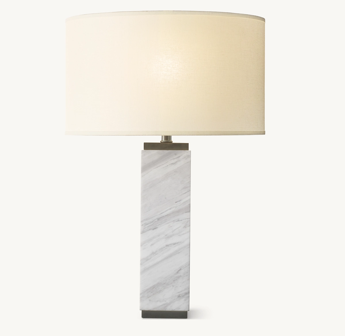 SQUARE COLUMN MARBLE TABLE LAMP - Bronze