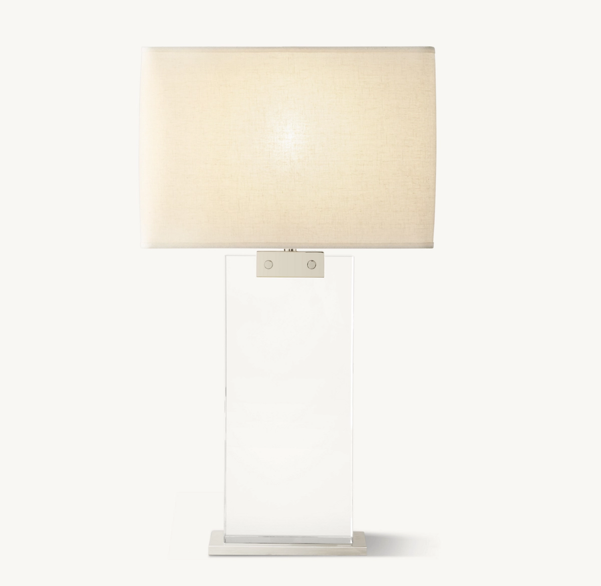 RECTANGULAR COLUMN CRYSTAL TABLE LAMP - Polished Nickel