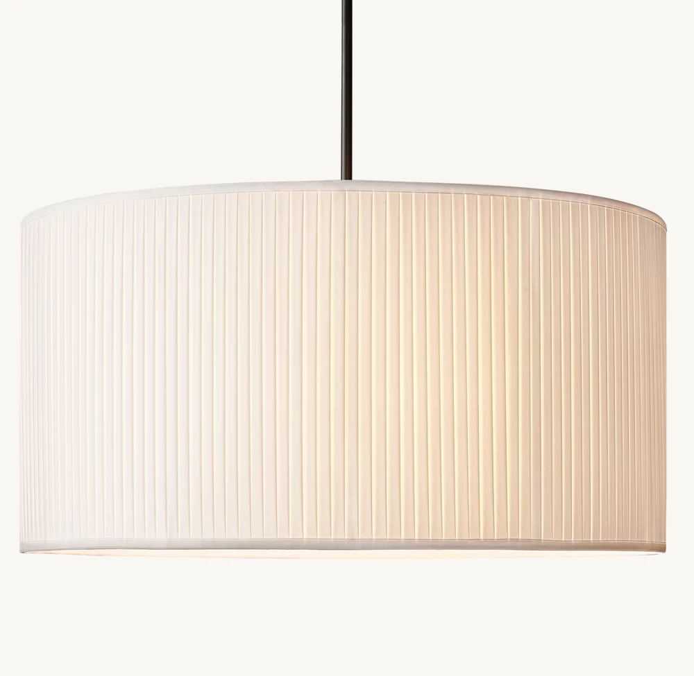 REED WHITE PLEATED DRUM PENDANT - Image 1