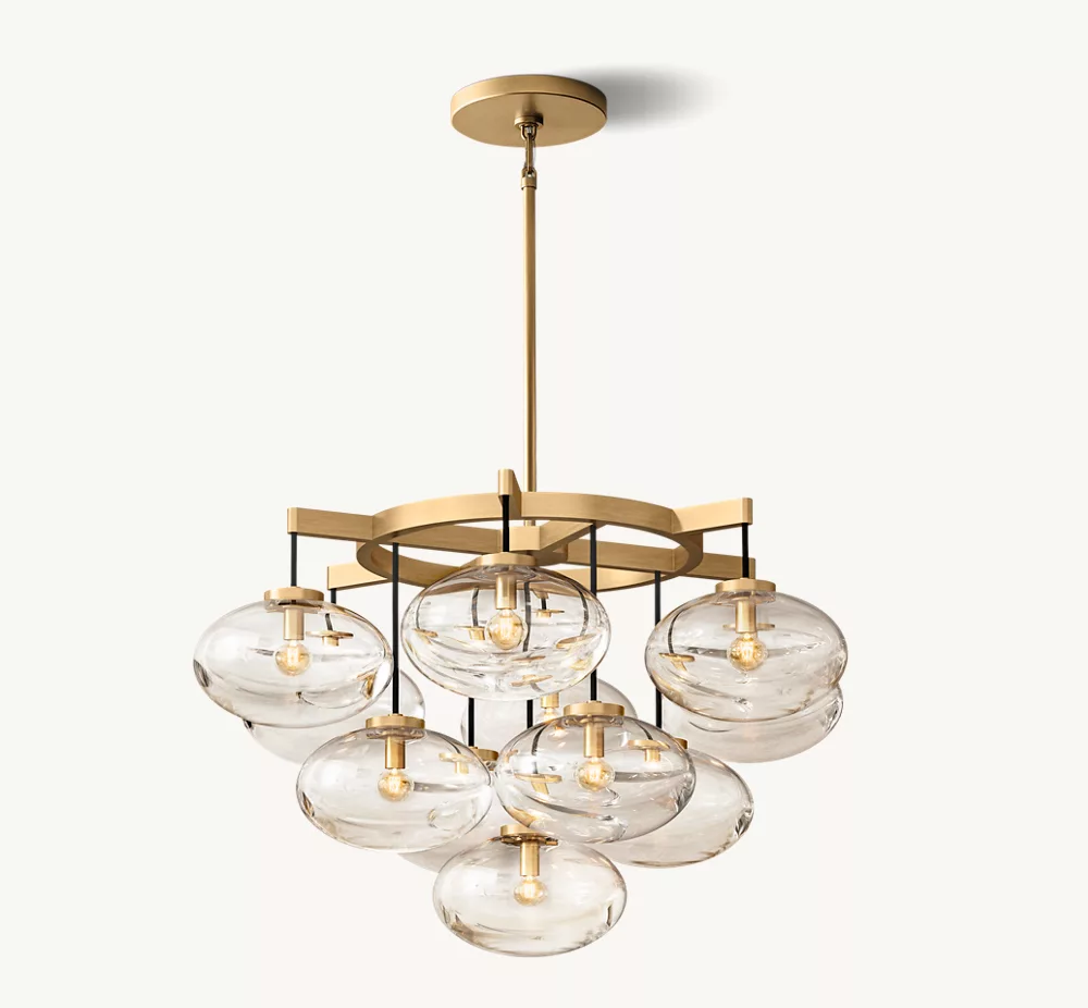 CABRETTE CLEAR GLASS ROUND CHANDELIER 36