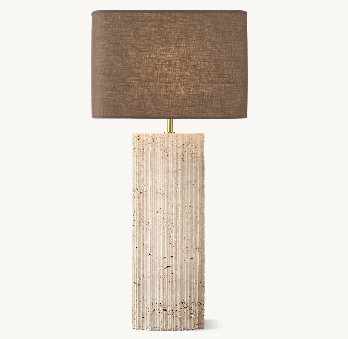 TALLADO CLASSICO TRAVERTINE CONVEX TABLE LAMP - Mochaccino