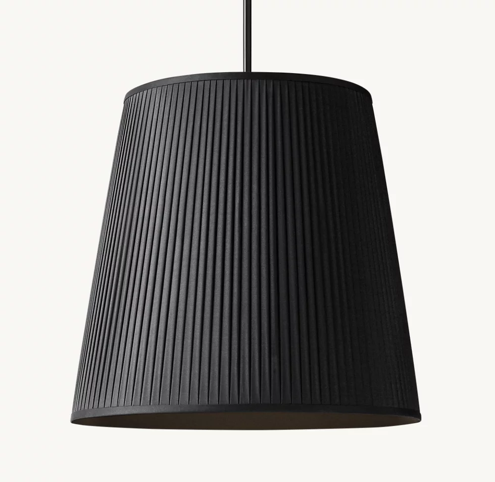 REED BLACK PLEATED BARREL PENDANT - Image 1