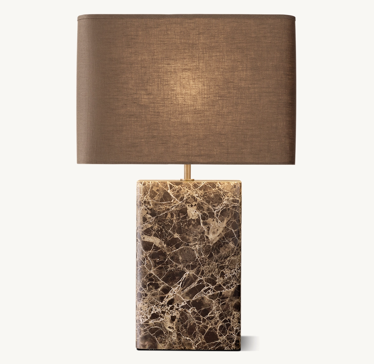 Tallado Emperador Rectangular Table Lamp - Mochaccino