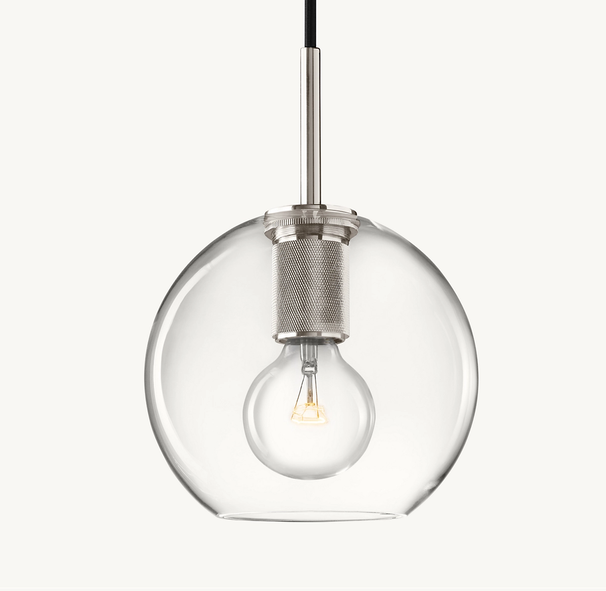 UTILITAIRE GLOBE SHADE PENDANT - Polished Nickel