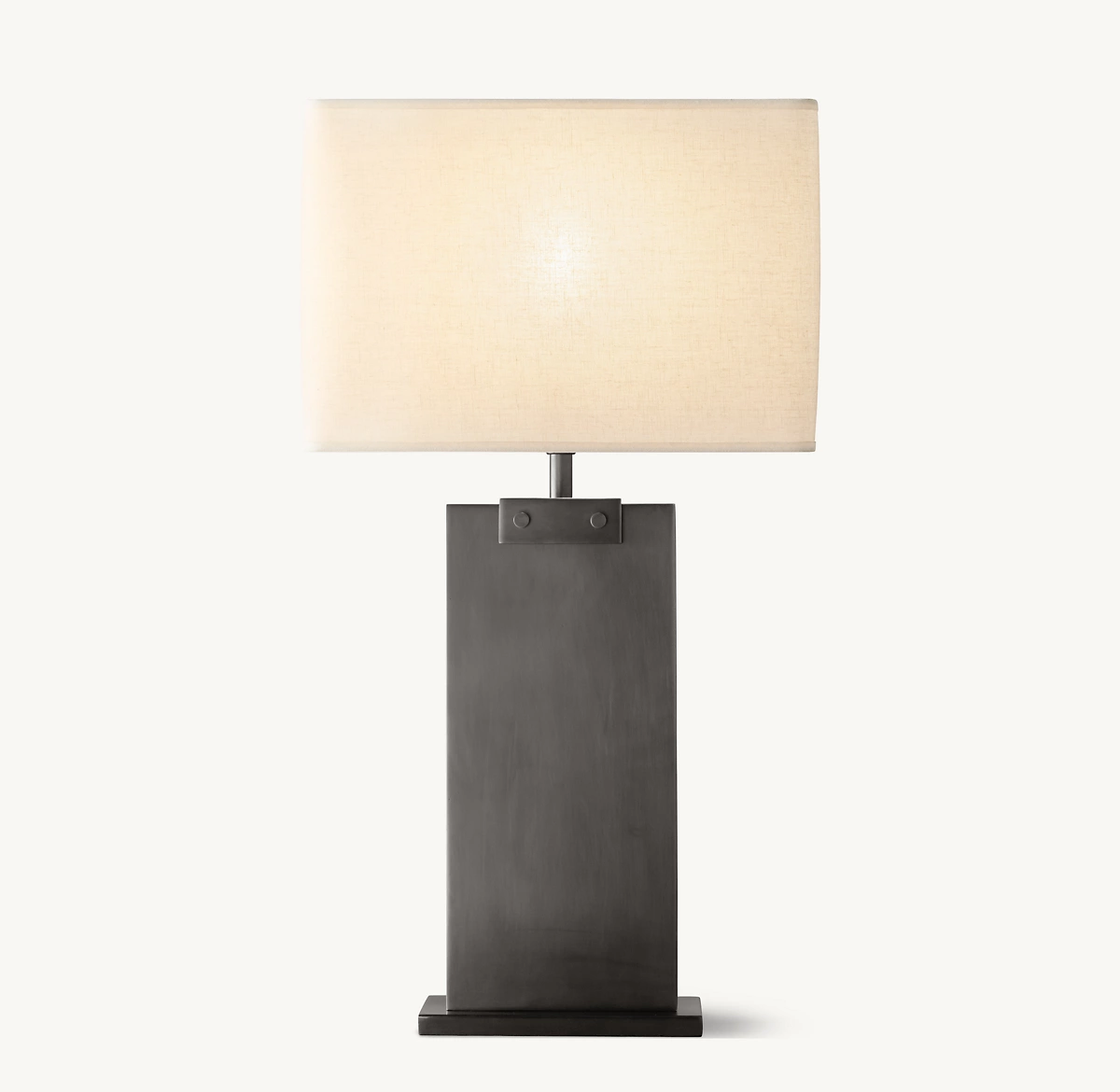 RECTANGULAR COLUMN TABLE LAMP - Bronze