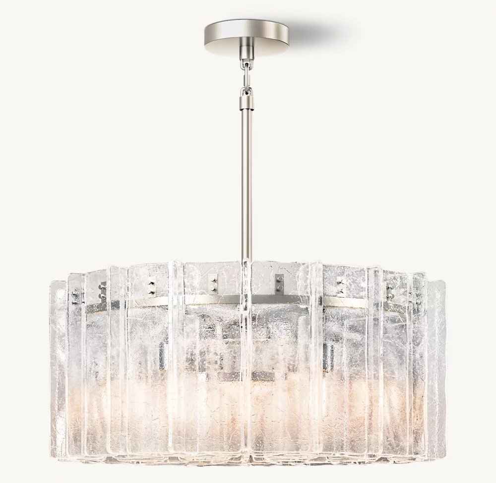 LATTICE CLEAR GLASS ROUND CHANDELIER 37