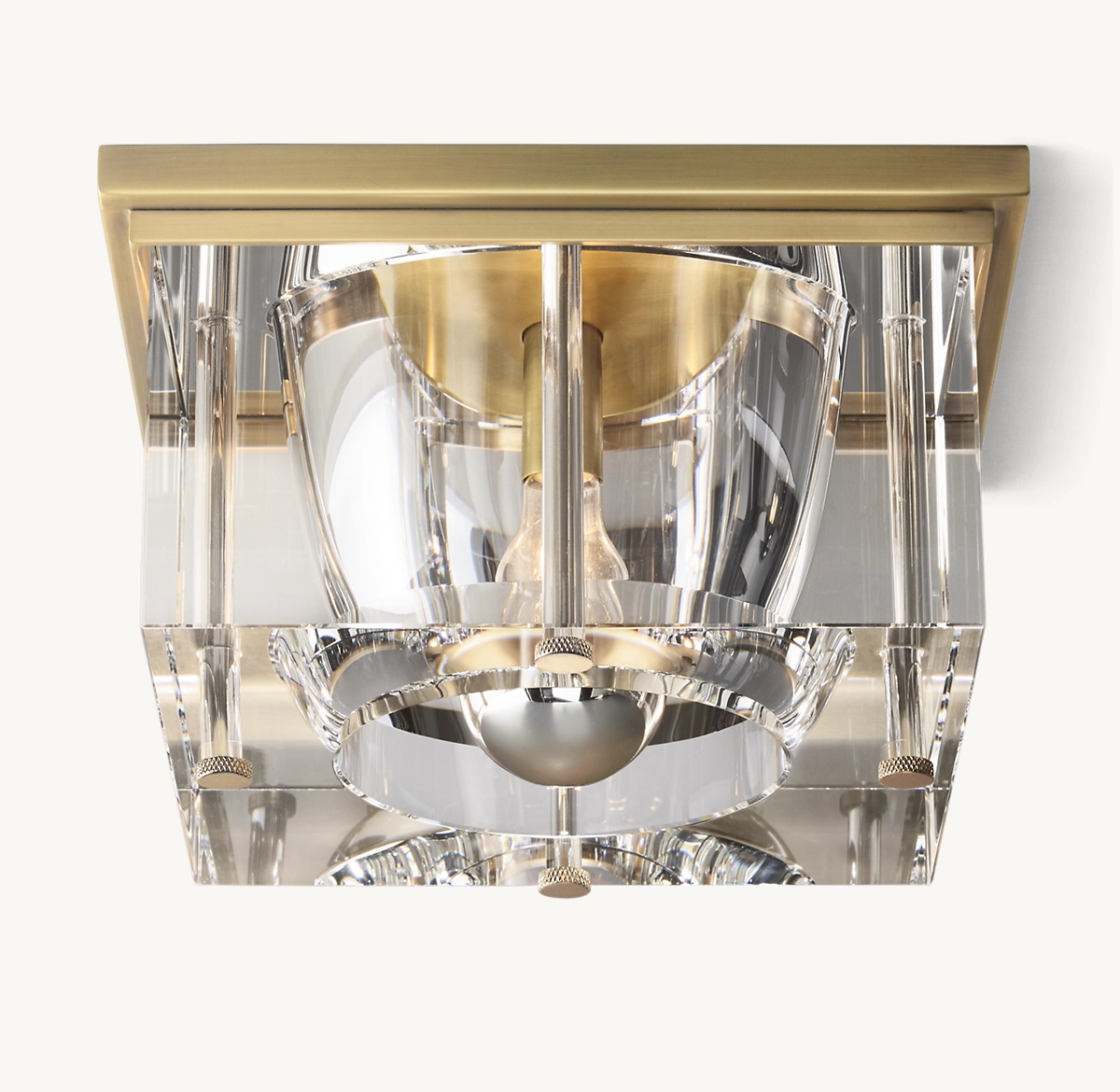 SAVILE SQUARE FLUSHMOUNT - Lacquered Burnished Brass