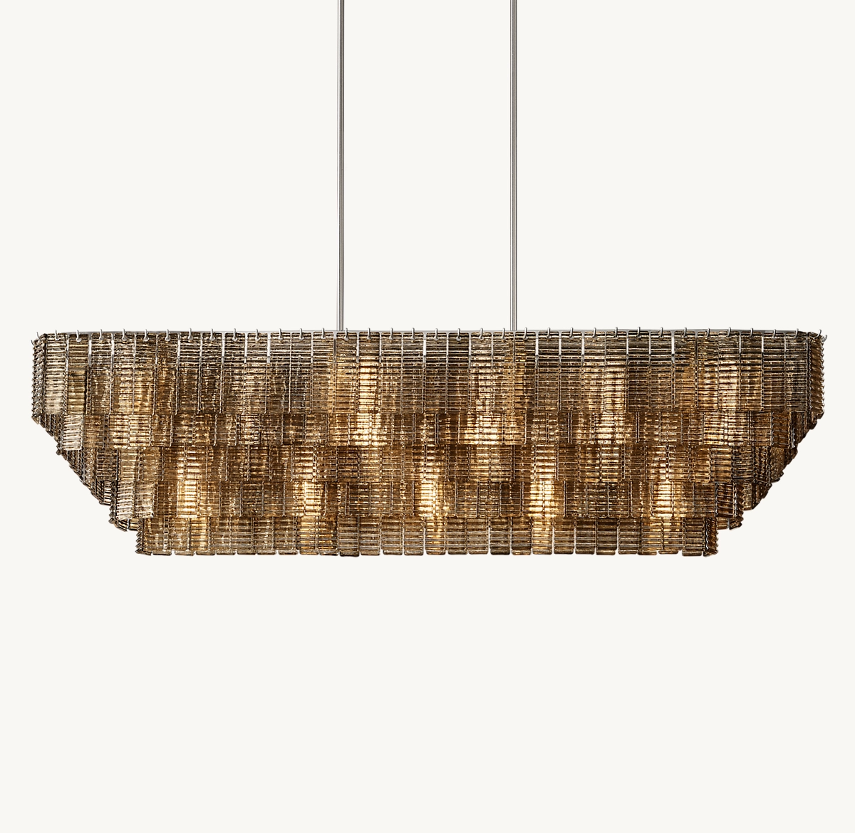 SIRENE SMOKE GLASS RECTANGULAR CHANDELIER 77