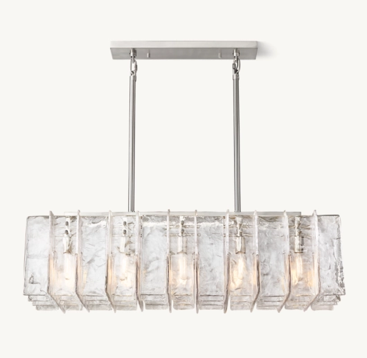 LATTICE CLEAR GLASS RECTANGULAR CHANDELIER 49