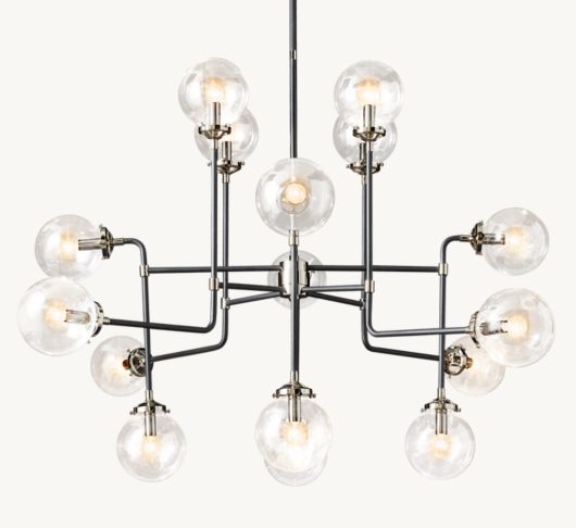 BISTRO GLOBE CLEAR GLASS CHANDELIER 56
