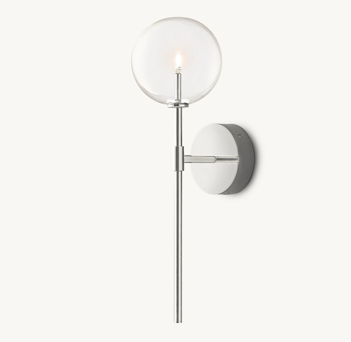 GLASS GLOBE SCONCE - Polished Nickel