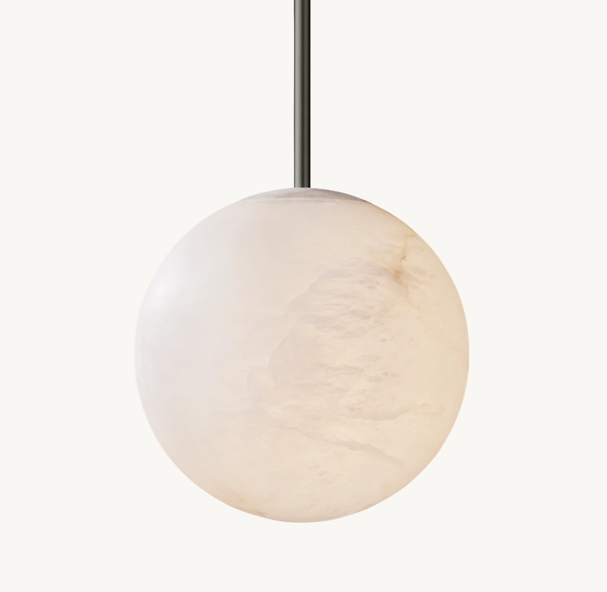 HAND-CARVED ALABASTER GLOBE PENDANT - Bronze