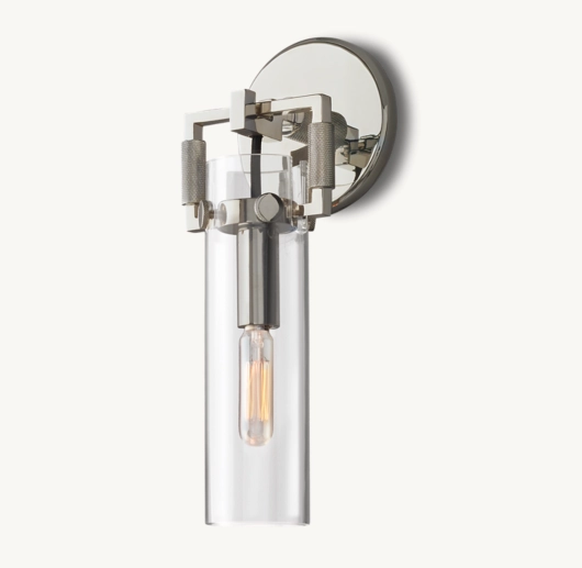 MACHINIST GLASS CYLINDER SCONCE 9