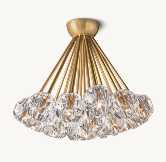 BOULE DE CRISTAL CLEAR GLASS FLUSHMOUNT 24