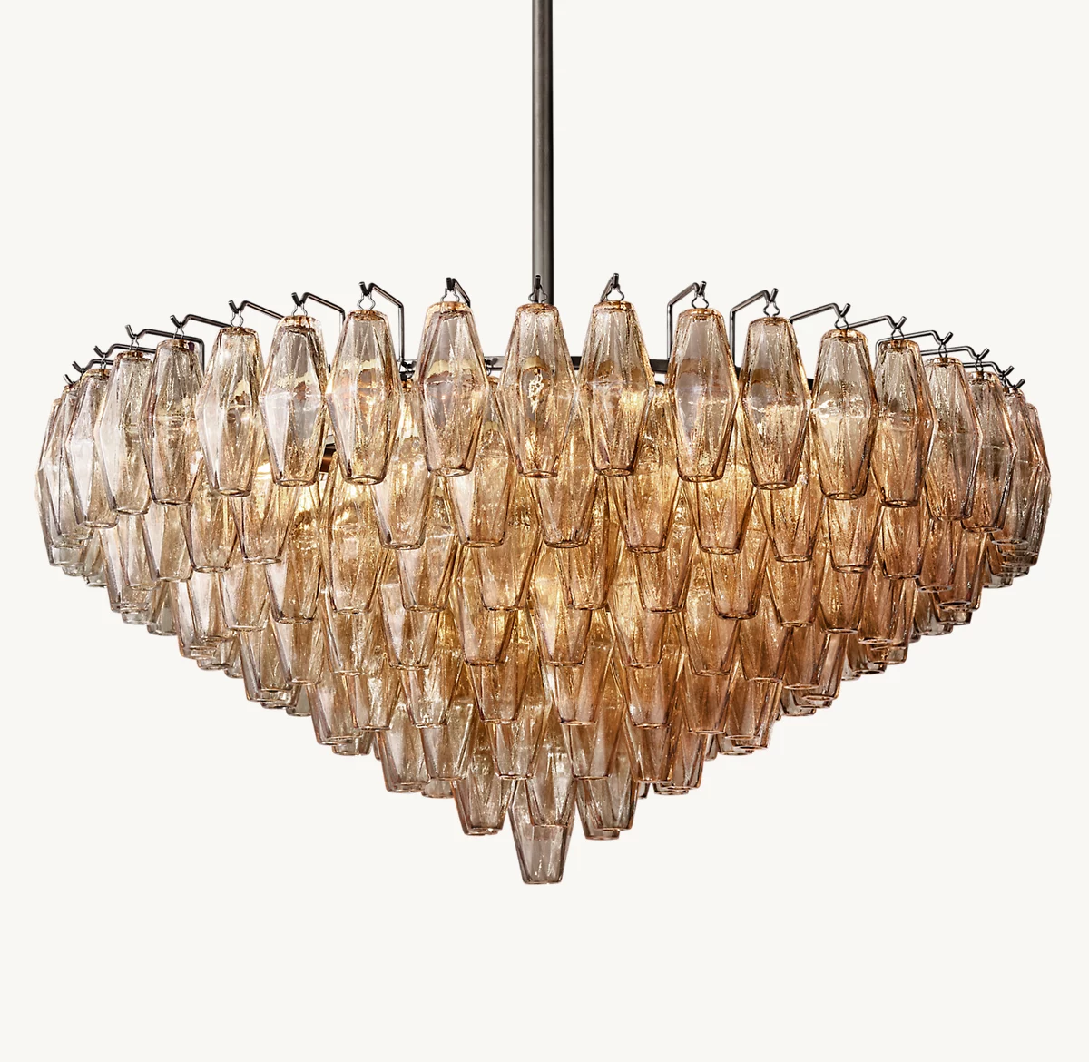 CHIARA SMOKE GLASS TIERED ROUND CHANDELIER 37
