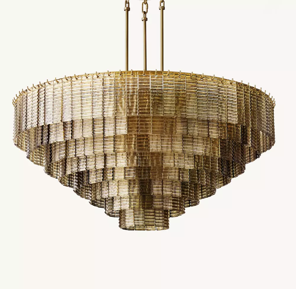 SIRENE SMOKE GLASS ROUND CHANDELIER 52