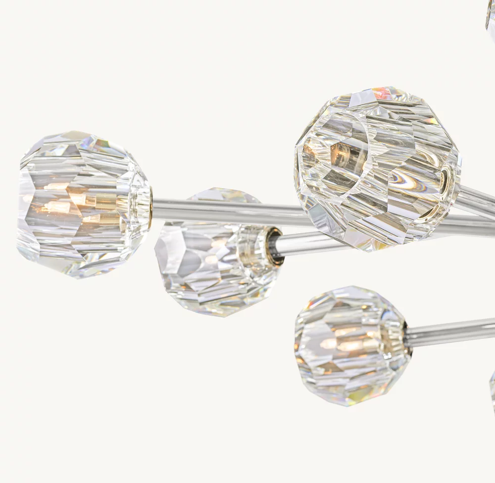 BOULE DE CRISTAL CLEAR GLASS OVAL CHANDELIER 72