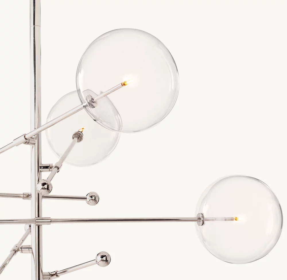 GLASS GLOBE MOBILE SIX-ARM CHANDELIER 55