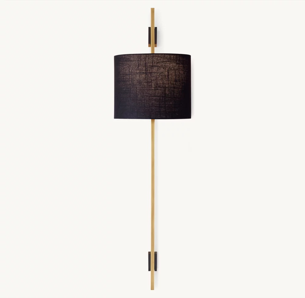 VELA RECTANGULAR BAR SCONCE - ROUND SHADE - Image 4