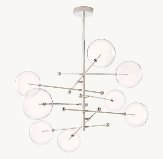 GLASS GLOBE MOBILE EIGHT-ARM CHANDELIER 79