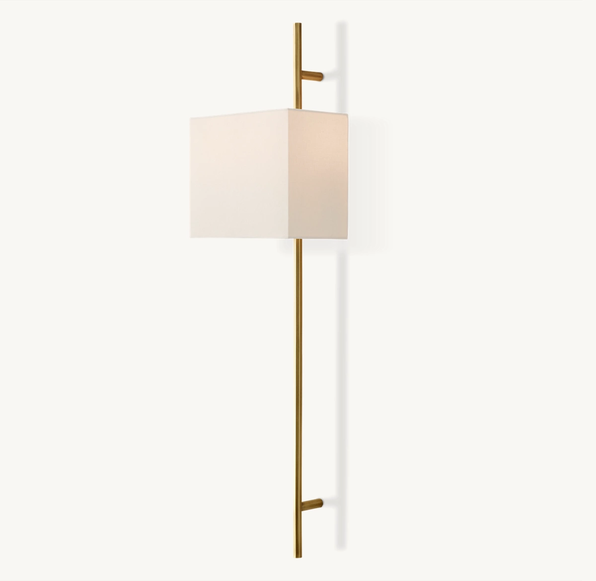 VELA OCTAGONAL BAR SCONCE - RECTANGULAR SHADE - Lacquered Burnished Brass