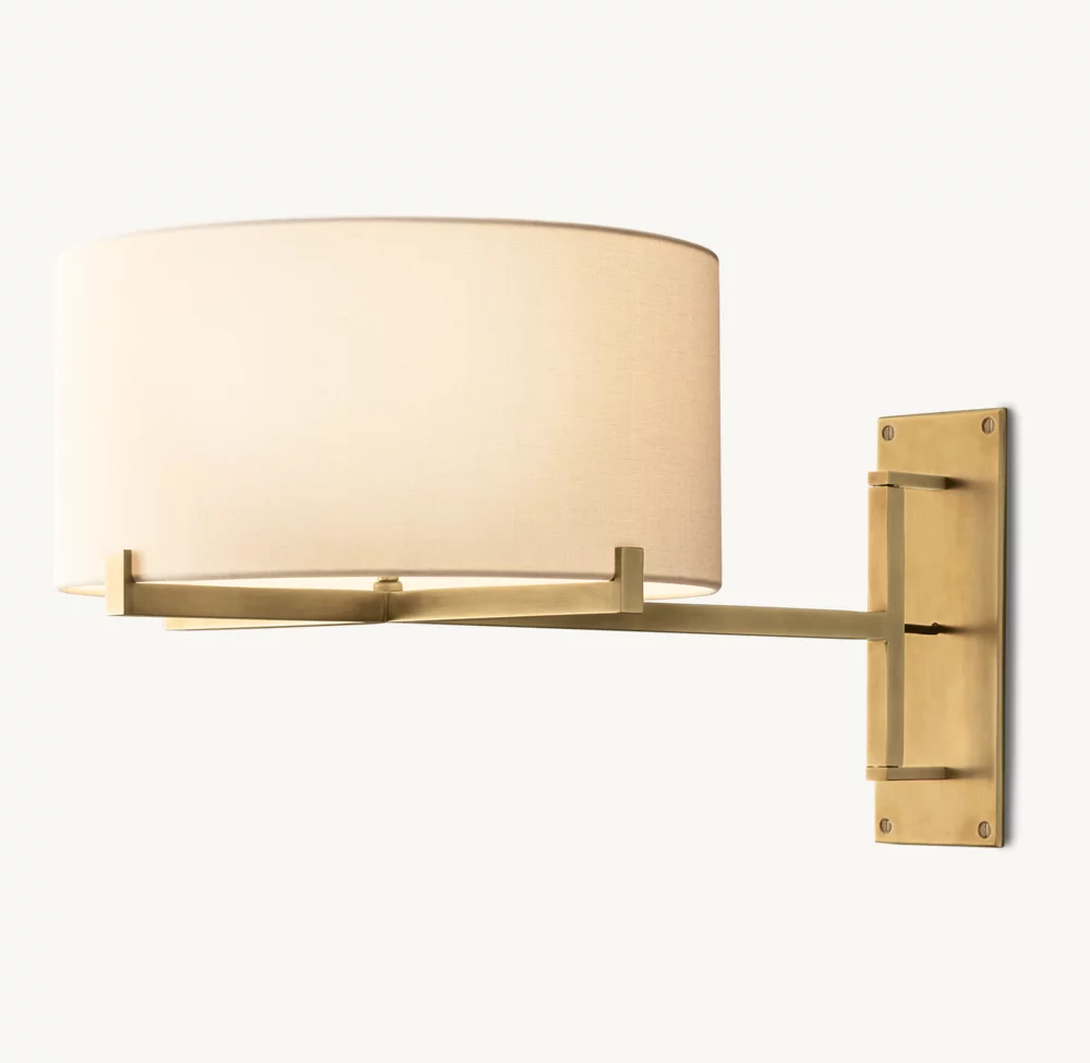 PAUILLAC DRUM SHADE SWING-ARM SCONCE - Image 1