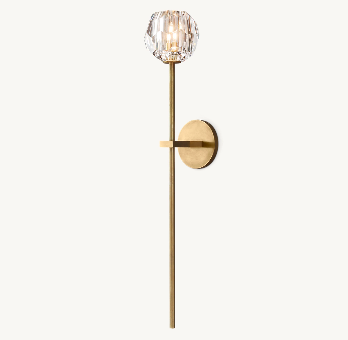 BOULE DE CRISTAL CLEAR GLASS GRAND SCONCE - Lacquered Burnished Brass