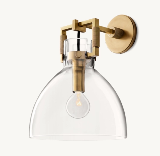 MACHINIST GLASS CLOCHE SCONCE 10