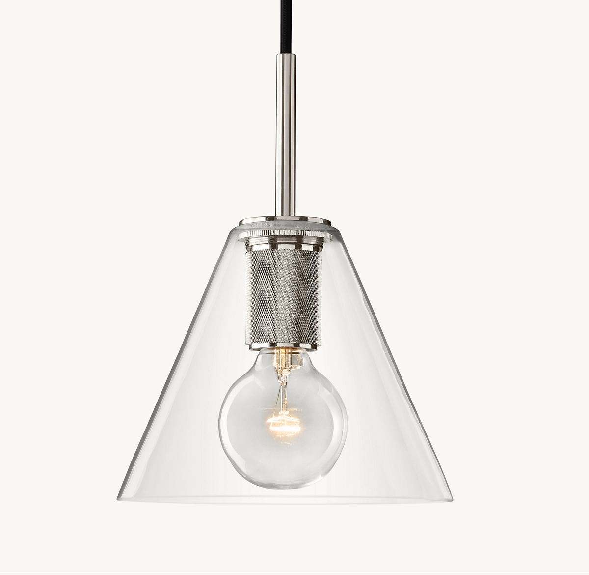 UTILITAIRE FUNNEL SHADE PENDANT - Polished Nickel
