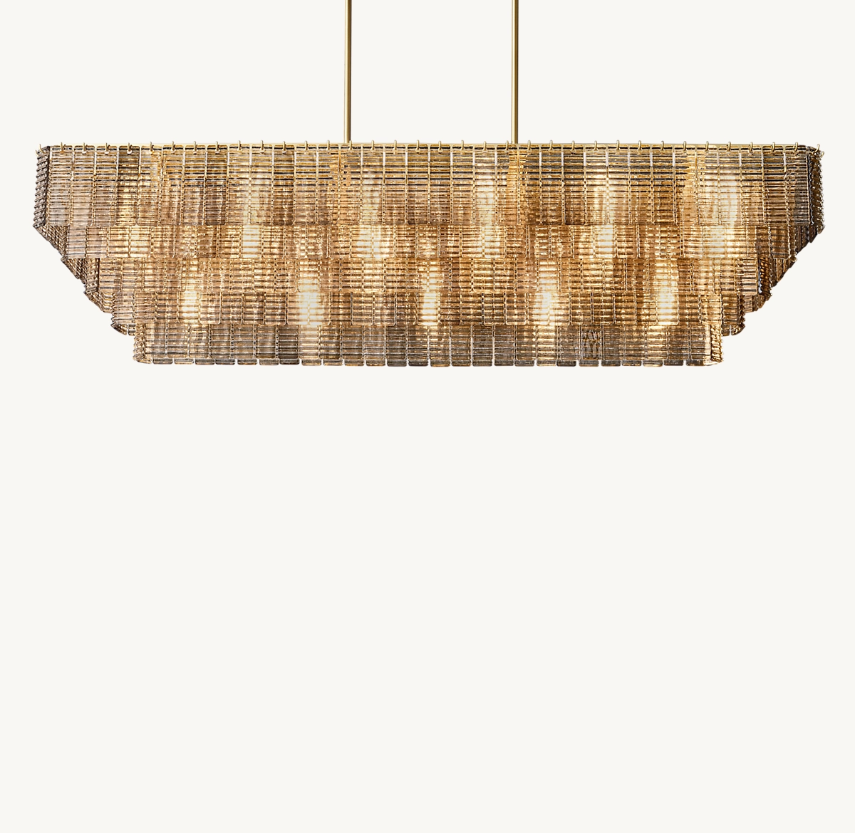 SIRENE SMOKE GLASS RECTANGULAR CHANDELIER 77