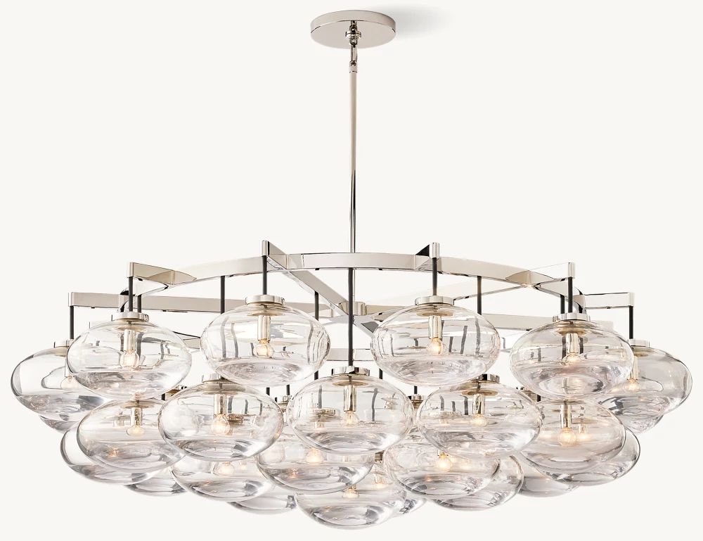 CABRETTE CLEAR GLASS ROUND CHANDELIER 60