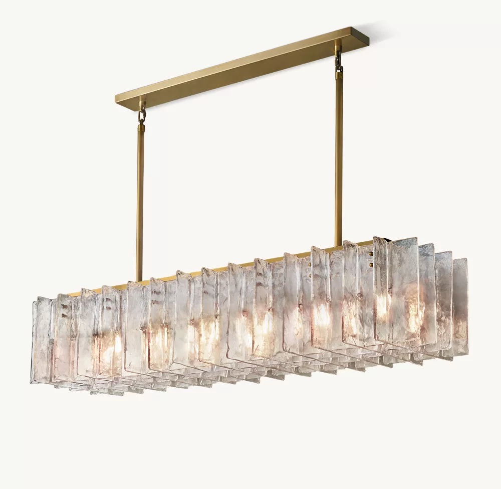LATTICE CLEAR GLASS RECTANGULAR CHANDELIER 67