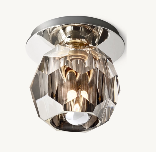 BOULE DE CRISTAL SMOKE GLASS PETITE FLUSHMOUNT