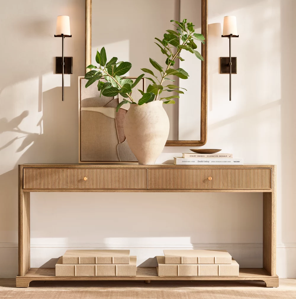 PAUILLAC FABRIC SHADE TORCH SCONCE - Image 1