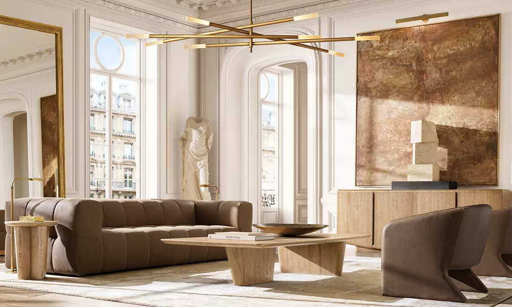 ROUSSEAU 8-LIGHT MOBILE ETCHED ROD CHANDELIER - Image 4