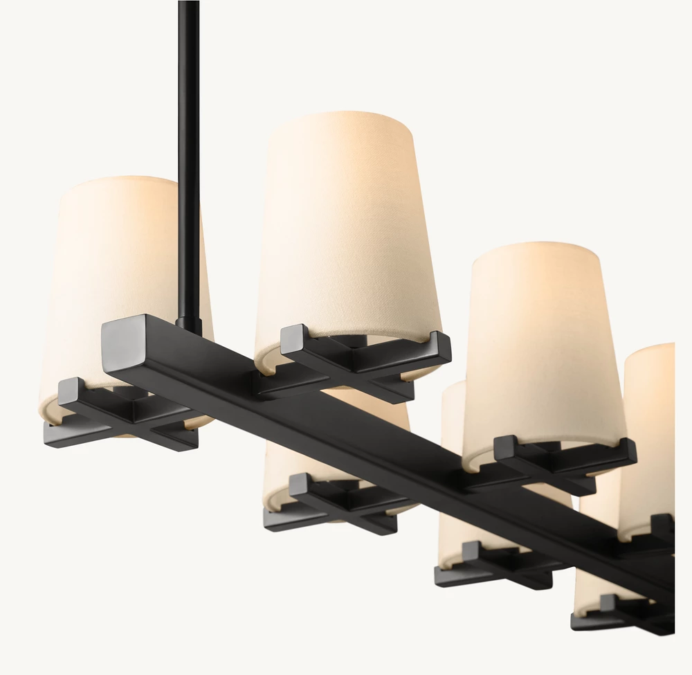 PAUILLAC FABRIC SHADE LINEAR CHANDELIER 49