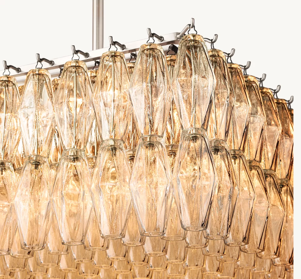 CHIARA CLEAR GLASS RECTANGULAR CHANDELIER 74