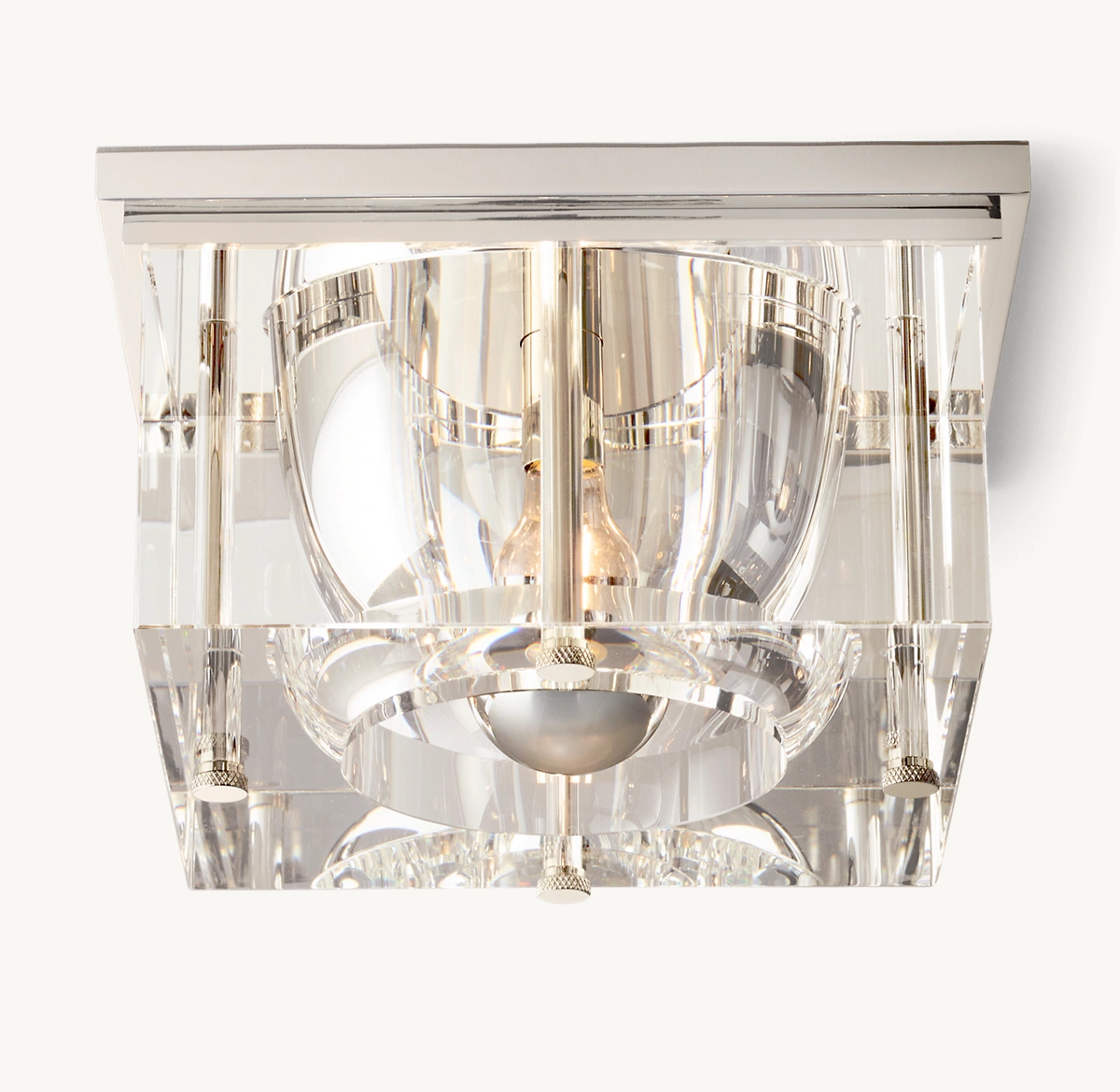 SAVILE SQUARE FLUSHMOUNT - Polished Nickel