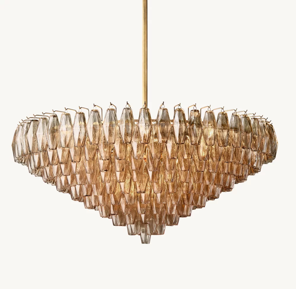 CHIARA SMOKE GLASS TIERED ROUND CHANDELIER 47
