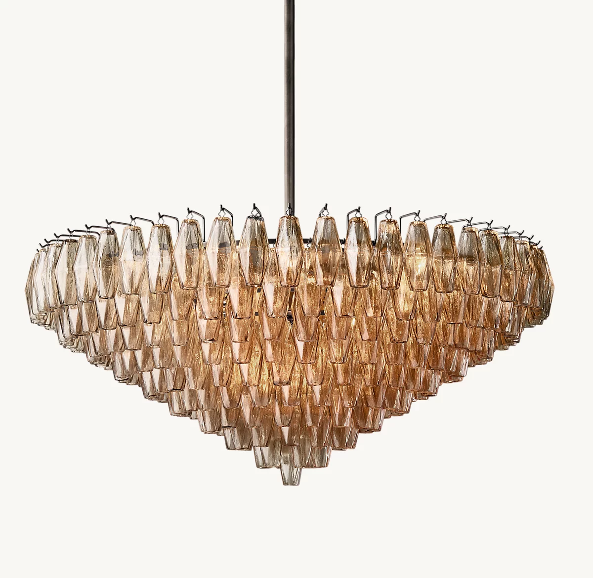 CHIARA SMOKE GLASS TIERED ROUND CHANDELIER 47