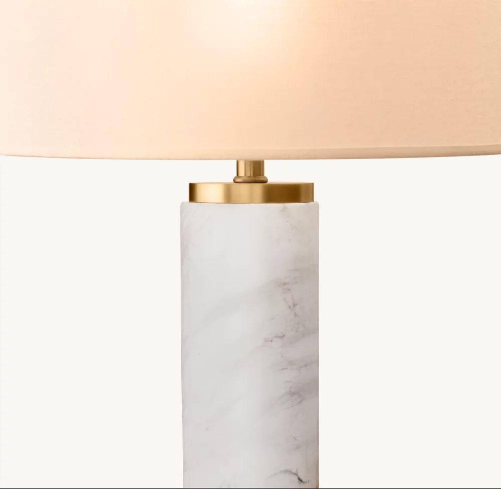 CYLINDRICAL COLUMN MARBLE TABLE LAMP - Image 3